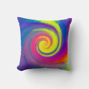 Groovy Abstract Spiral Swirl Cushion
