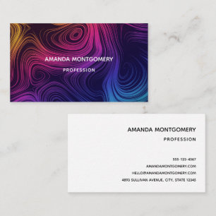 Groovy Abstract Swirls and Circles Cool Business Card