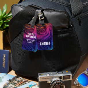 Groovy Abstract Swirls and Circles Cool Luggage Tag