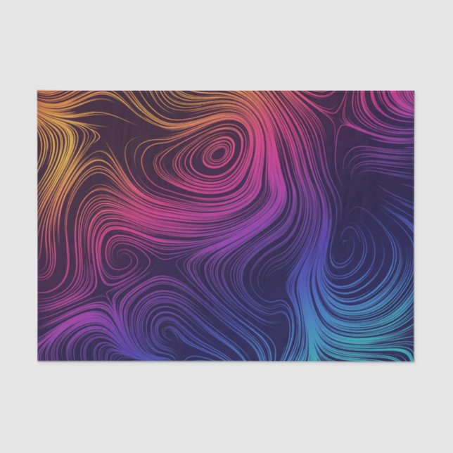 Groovy Abstract Swirls and Circles Cool Tissue Paper (Front)
