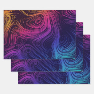 Groovy Abstract Swirls and Circles Cool Wrapping Paper Sheet