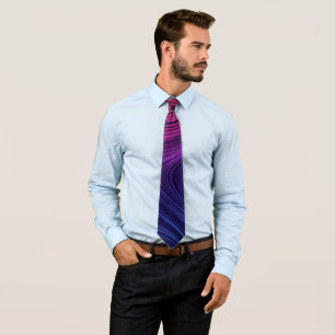 Groovy Abstract Swirls Rainbow Gradient Cool Tie