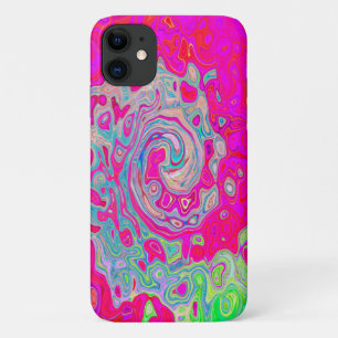 Groovy Abstract Teal Blue and Red Swirl Case-Mate iPhone Case