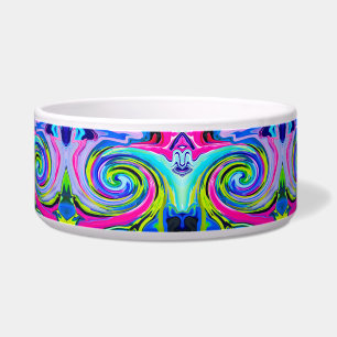 Groovy Abstract Yellow and Navy Blue Swirl