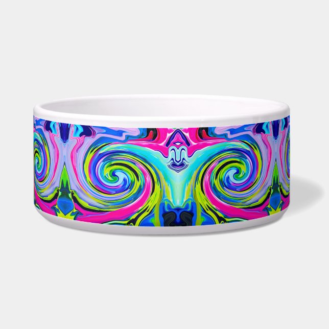 Groovy Abstract Yellow and Navy Blue Swirl (Right)