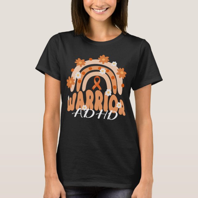 groovy adhd warrior rainbow flower  T-Shirt (Front)