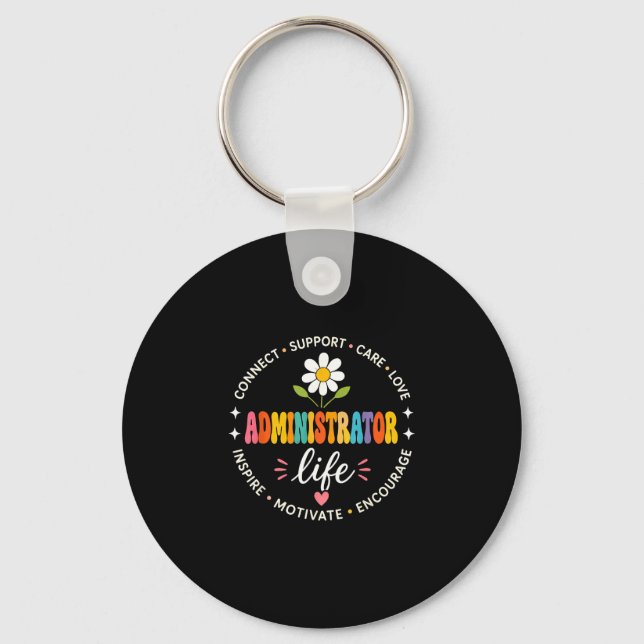 Groovy administrator life appreciation week back key ring (Front)