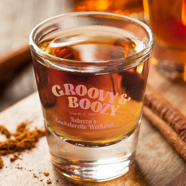 Groovy and Boozy Bachelorette Party Shot Glass (Creator Uploaded)