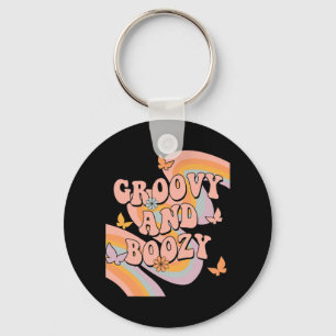 Groovy And Boozy Rainbow Groovy Bachelorette Party Key Ring