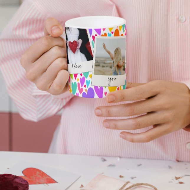 Groovy and Romantic Vibrant Heart Valentine Photo  Coffee Mug (Creator Uploaded)