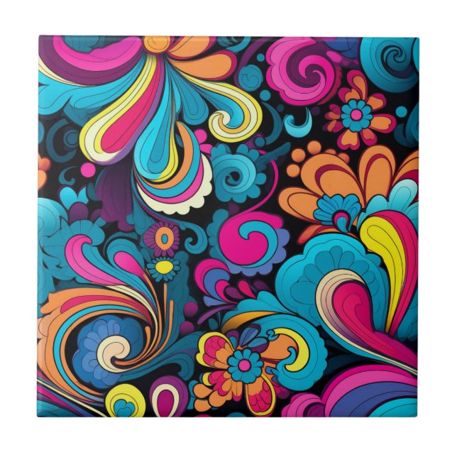 Groovy Art Ceramic Tile (Front)