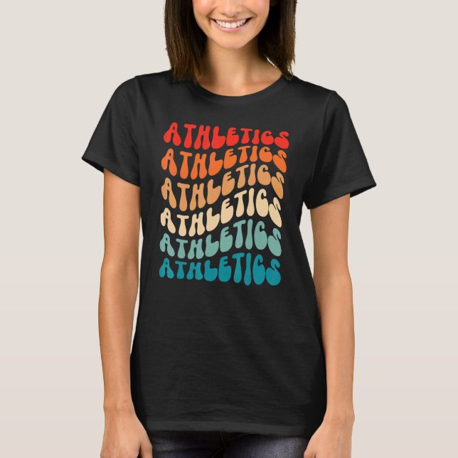 Groovy Athletics For Girl Women Retro 70s Hippie B T-Shirt (Front)