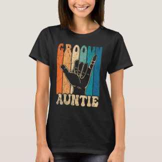 Groovy Auntie 70s Aesthetic Nostalgia 1970's Retro T-Shirt