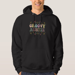 Groovy Auntie Leopard Retro Vintage Style Mom Wom Hoodie