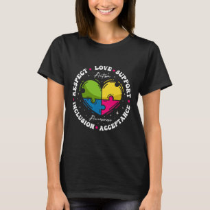 Groovy Autism Awareness Respect Love Support Blue  T-Shirt