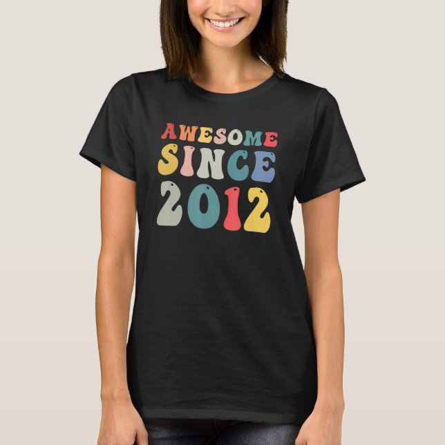 Groovy Awesome Since 2012 11th Birthday Gifts 11 Y T-Shirt (Front)