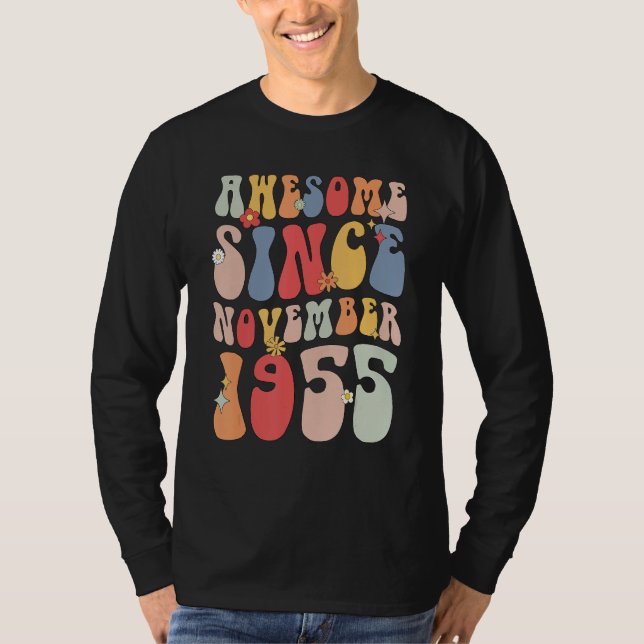 Groovy Awesome Since November 1955 Retro  67th T-Shirt (Front)