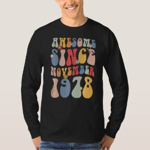 Groovy Awesome Since November 1978 Retro 44th T-Shirt