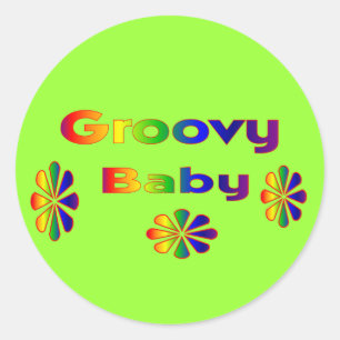 groovy baby classic round sticker