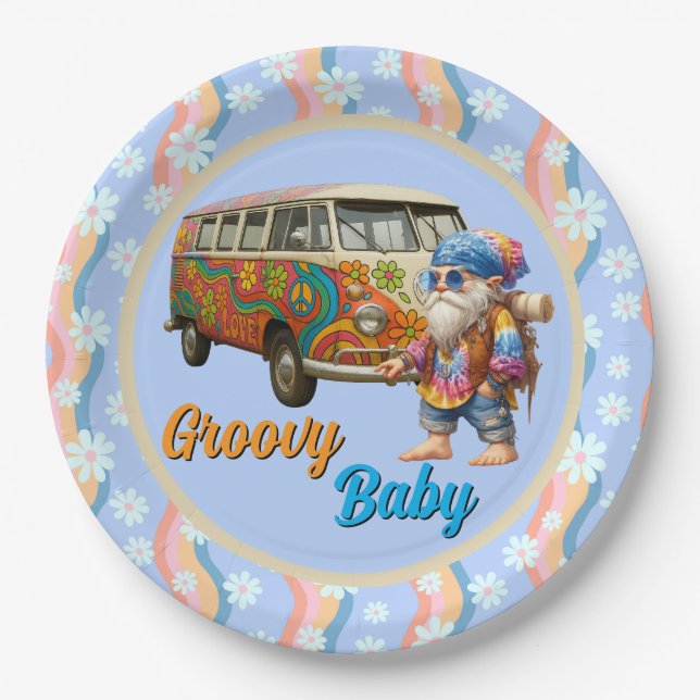 Groovy Baby  Paper Plate (Front)