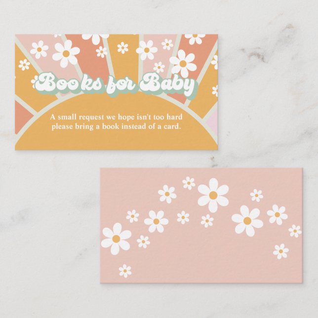 Groovy Baby Retro Baby Shower Book Request Enclosu Enclosure Card (Front/Back)