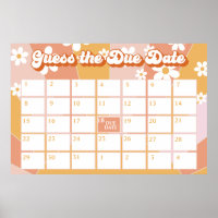 Groovy Baby Retro Sunshine Baby Shower Due Date