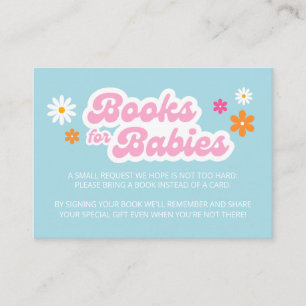 Groovy Baby Shower Book Request Enclosure Card