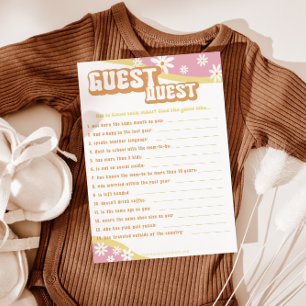 Groovy Baby Shower Games, Boho Retro, 70's Vibe Menu