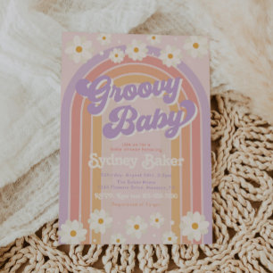 Groovy Baby Shower Invitation   Baby Shower