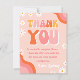 Groovy Baby Shower Thank You Card Groovy Shower