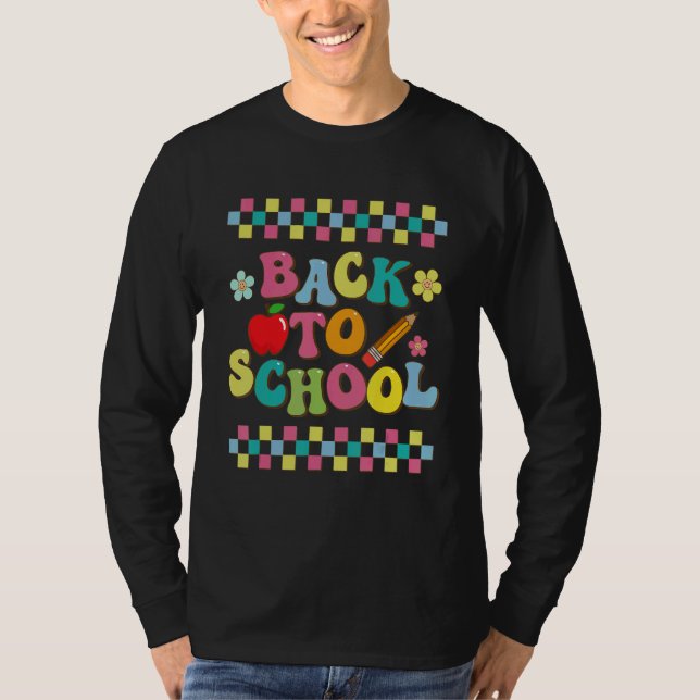 Groovy Back To School Teacher Vibes First Day Of S T-Shirt (Front)