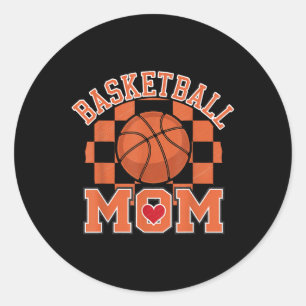 Groovy Basketball Mum Mother Basketball Mum  Classic Round Sticker