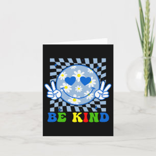 Groovy Be Kind Flower Kindness Smile Face Autism K Card