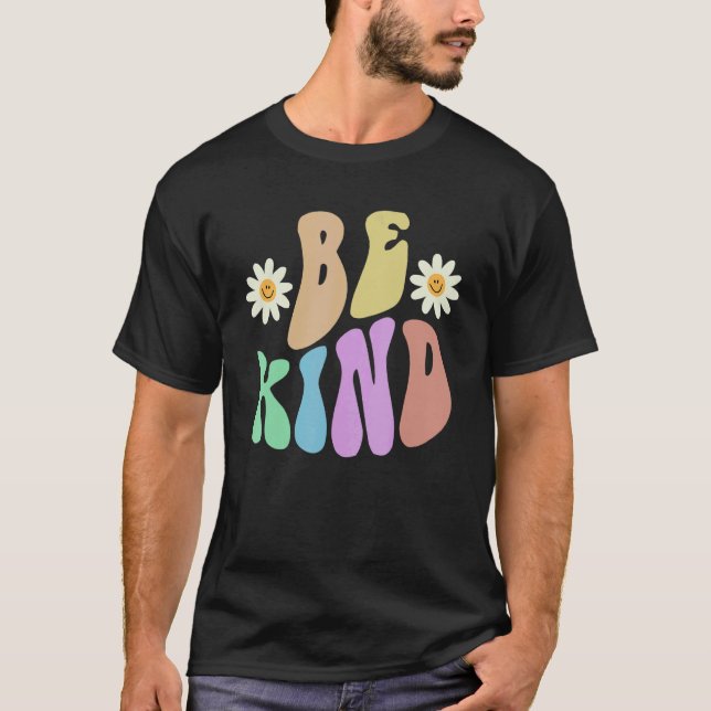 Groovy BE KIND Retro Stop Bullying Choose Kindness T-Shirt (Front)