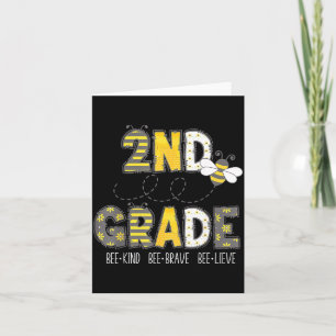 Groovy Bee Kind 2nd Grade First Day of Second Card