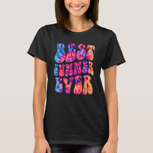 Groovy BEST SUMMER EVER End of Camp Crew Vibes Bea T-Shirt