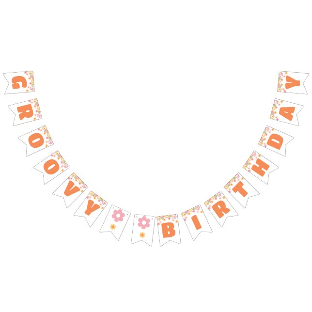 Groovy Birthday Daisy Hippie Birthday Bunting (All)