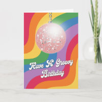 Groovy Birthday Disco Ball Wavy Retro Birthday