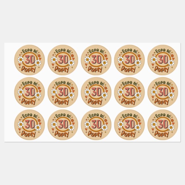 Groovy Birthday Food & Drink Labels (Sheet)