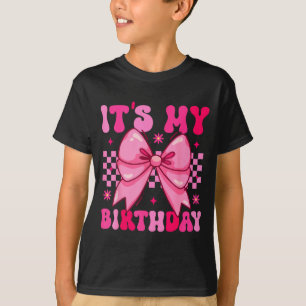 Groovy Birthday Girls Women Ns Coquette Bow Bday T-Shirt