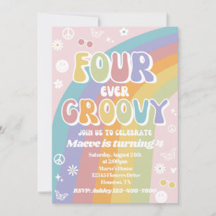 Groovy Birthday Invitation Fourever Groovy