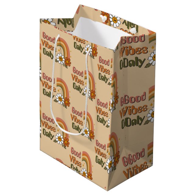 Groovy Birthday Party Gift Bag (Front Angled)