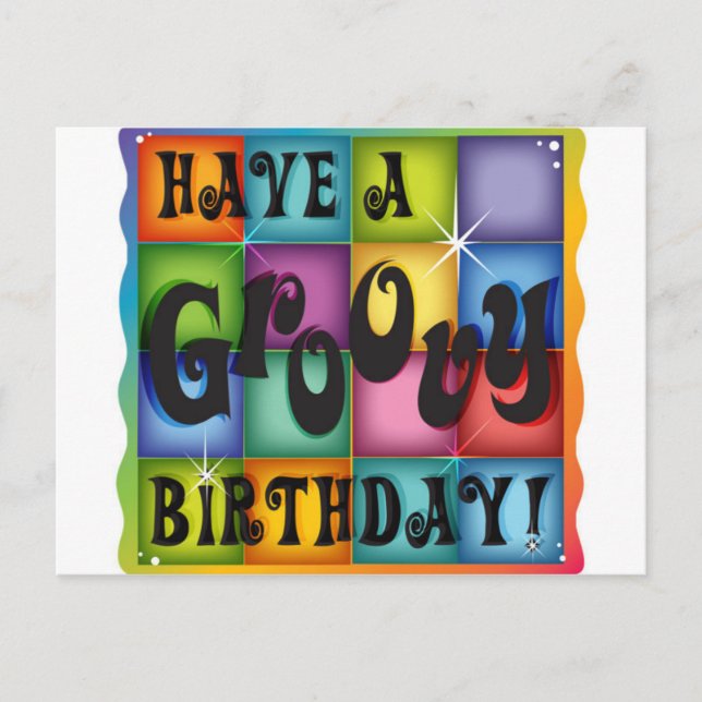 Groovy Birthday Postcard (Front)
