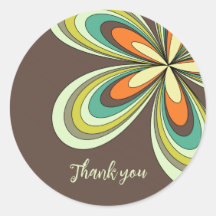 Groovy Birthday Thank you Retro 70s Hippie Flower 