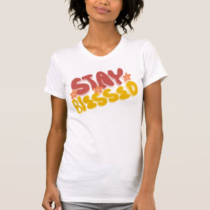 Groovy Blessed Hand Lettering Flower T-Shirt