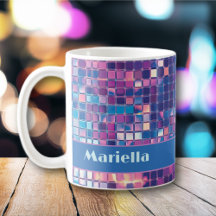 Groovy Blue & Purple Disco Ball Personalised