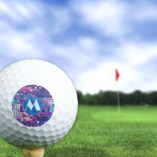 Groovy Blue & Purple Disco Ball Personalised Golf