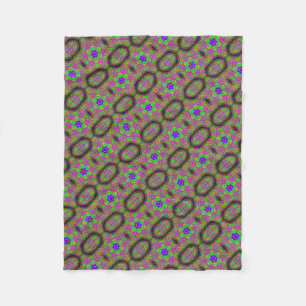 groovy blue star/flowers fleece blanket