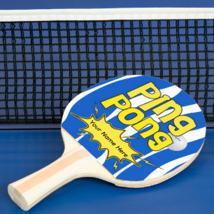 Groovy blue wave, personalized Ping Pong Paddle