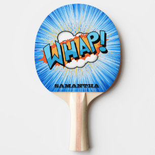 Groovy Blue Whap! Superhero Personalised Paddle
